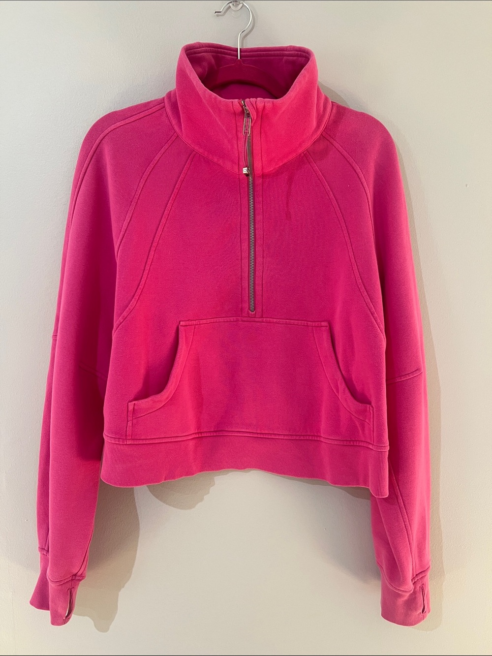 Lululemon Scuba Oversized Funnel Neck Half Zip •M/L • Sonic Pink + Water Bottle - Picture 6 of 10